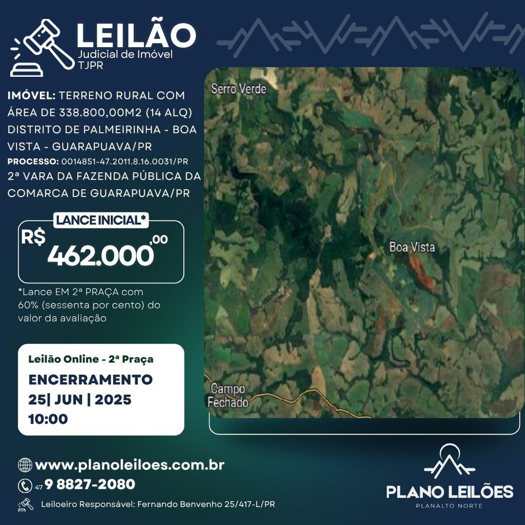 Área Rural Guarapuava - 338.800,00m2, 14,0 alqueires